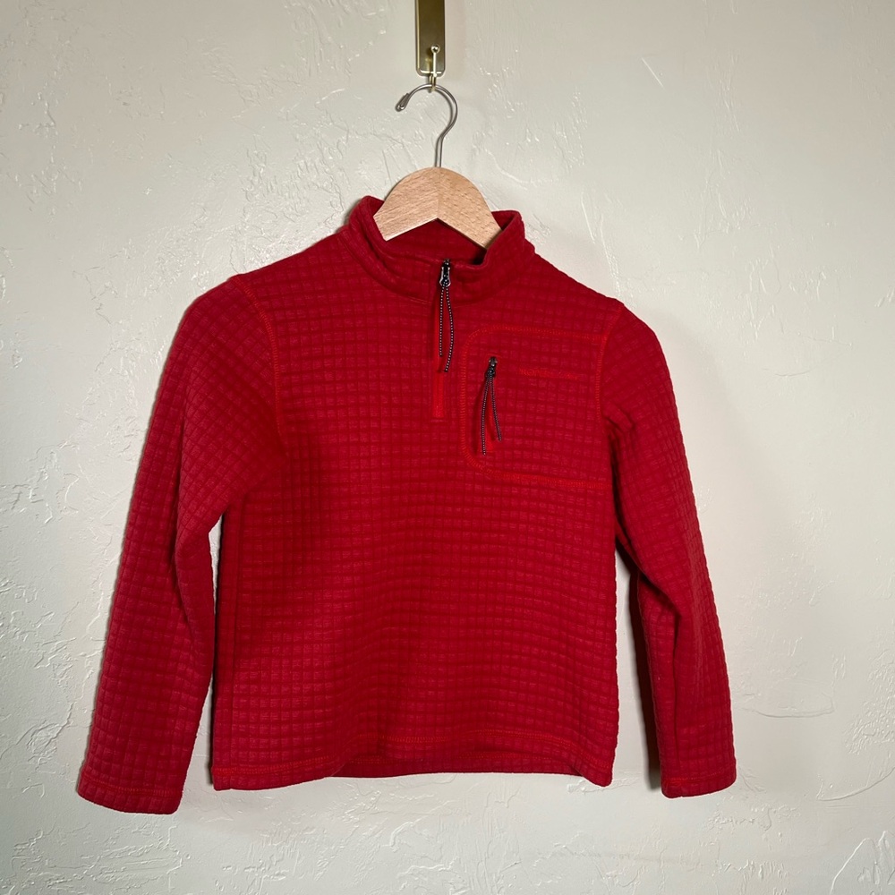 Properly Tied Boys YS Red Quarter Zip Delta Pullover Waffle Knit